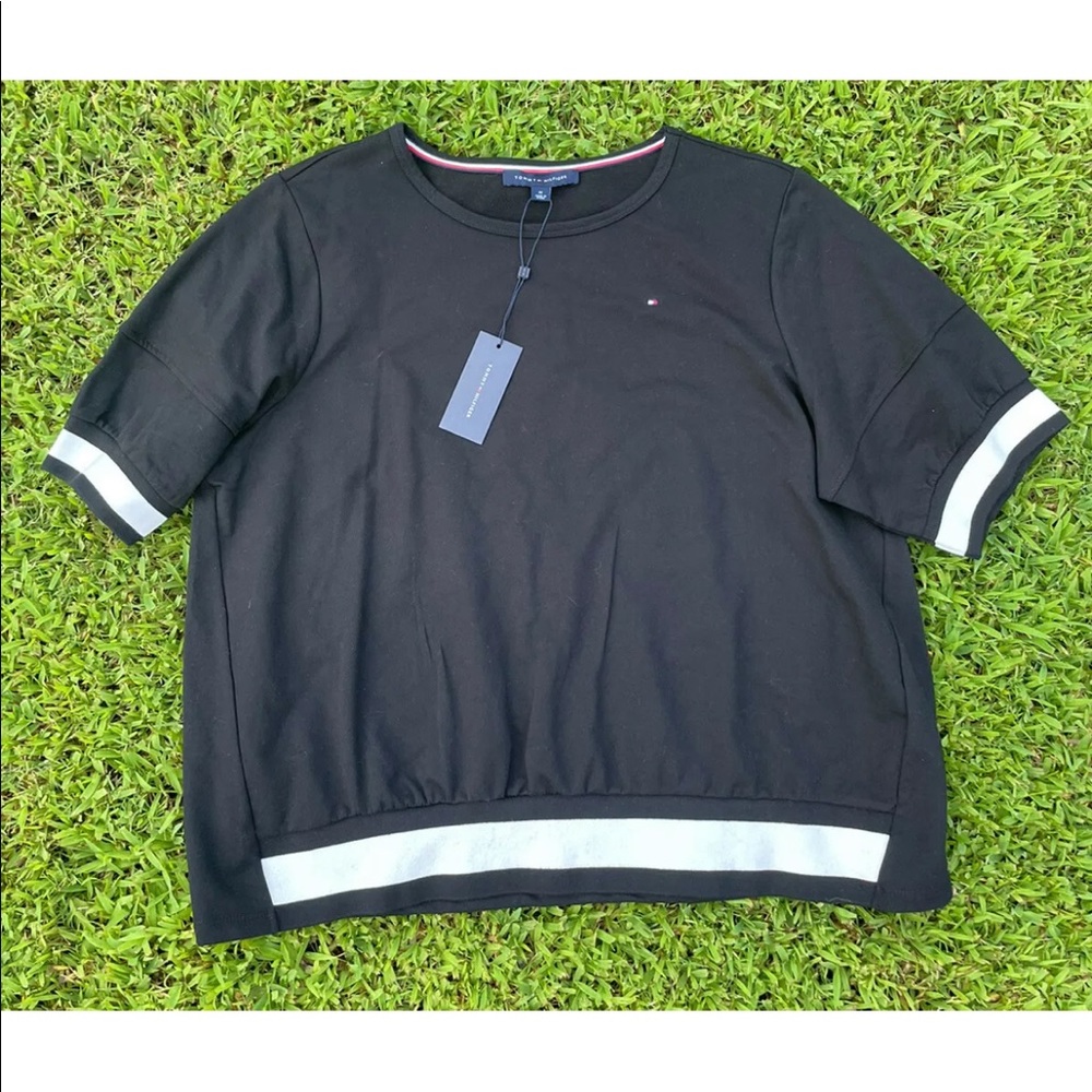 Tommy Hilfiger Womens XL Palm Desert Casual Soft Premium Shirt Black